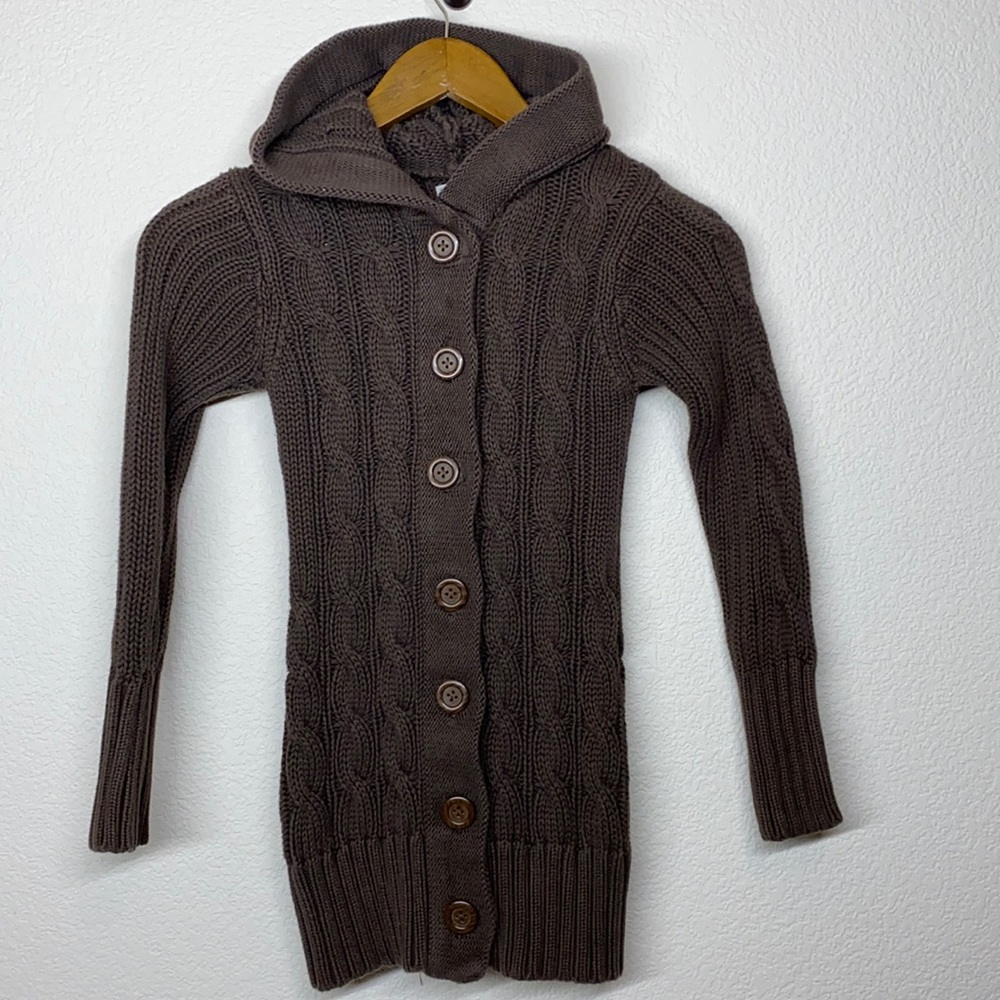 Girls Old Navy brown cardigan, medium